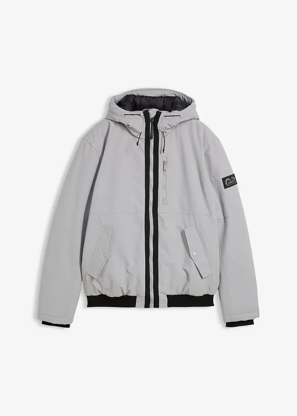 Winterblouson in Regular-Fit in grau von vorne - bonprix
