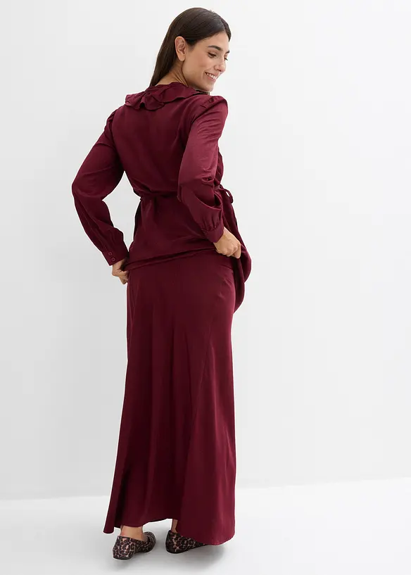 Umstandsrock aus Satin in rot von hinten - bonprix