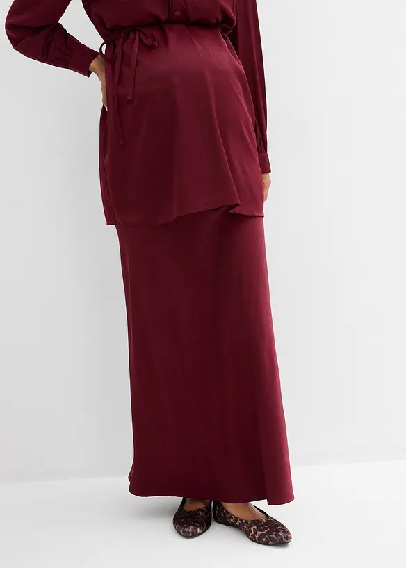Umstandsrock aus Satin in rot von vorne - bonprix