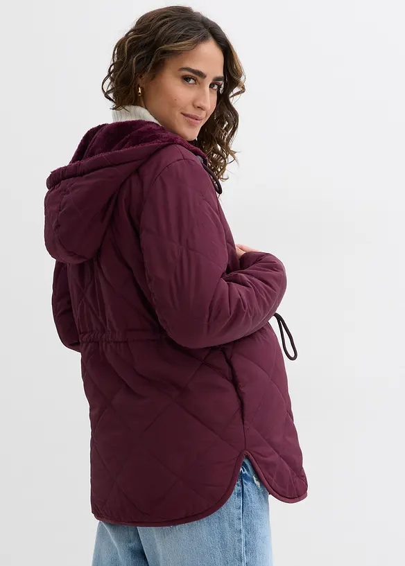 6-in-1 kuschelige Umstands- und Tragejacke zum Wenden in rot von hinten (im Anschnitt) - bonprix