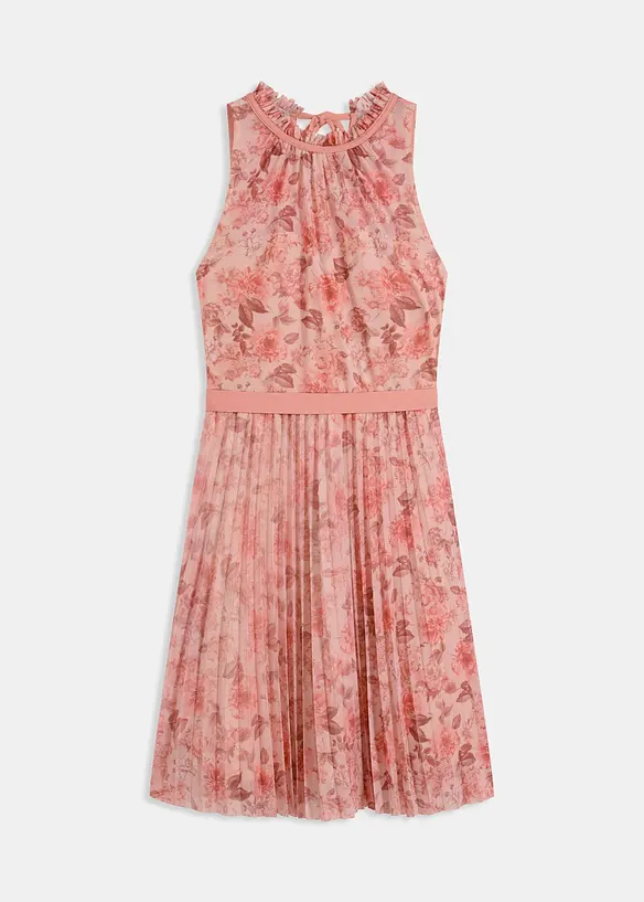 Minikleid aus feinem Tüll mit Plissee in rosa von vorne - bonprix Minikleid aus feinem Tüll mit Plissee in rosa von vorne - bonprix