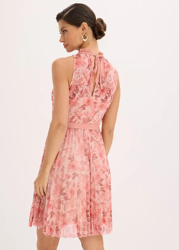 Minikleid aus feinem Tüll mit Plissee in rosa von hinten (Totalaufnahme) - bonprix Minikleid aus feinem Tüll mit Plissee in rosa von hinten (Totalaufnahme) - bonprix