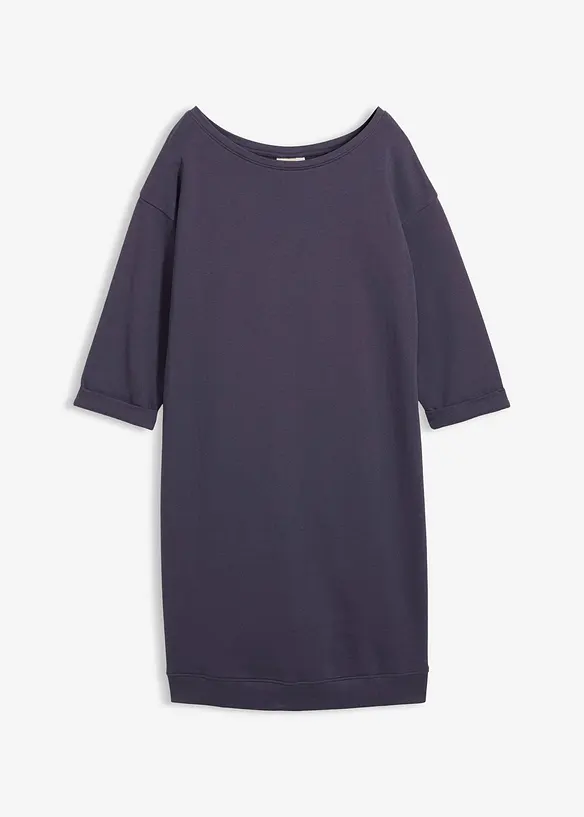 Sweatkleid, 3/4-Arm, innen weich angeraut in lila von vorne - bonprix