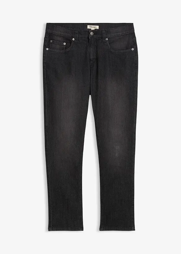 Leichte Slim-Fit-Jeans, Straight in schwarz von vorne - bonprix