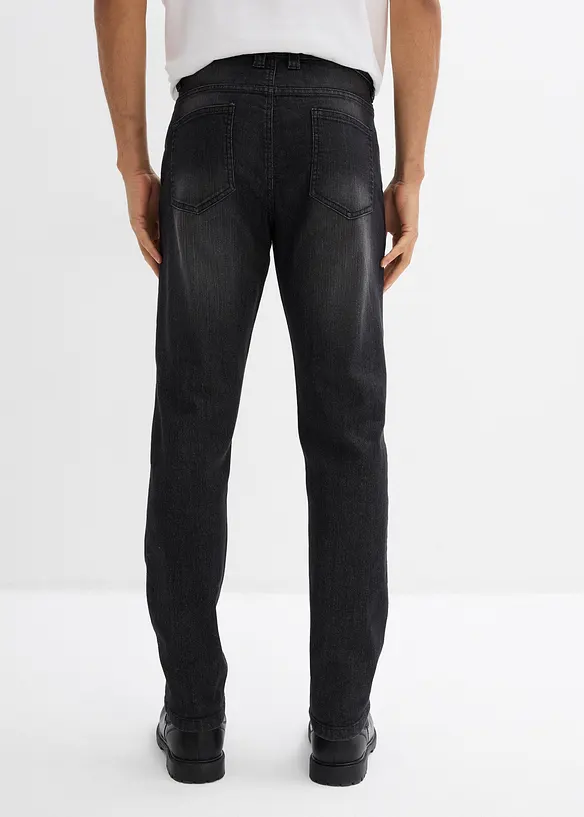 Leichte Slim-Fit-Jeans, Straight in schwarz von hinten - bonprix