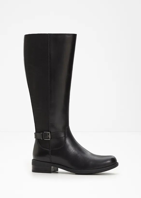 Stiefel aus Leder in schwarz - bonprix