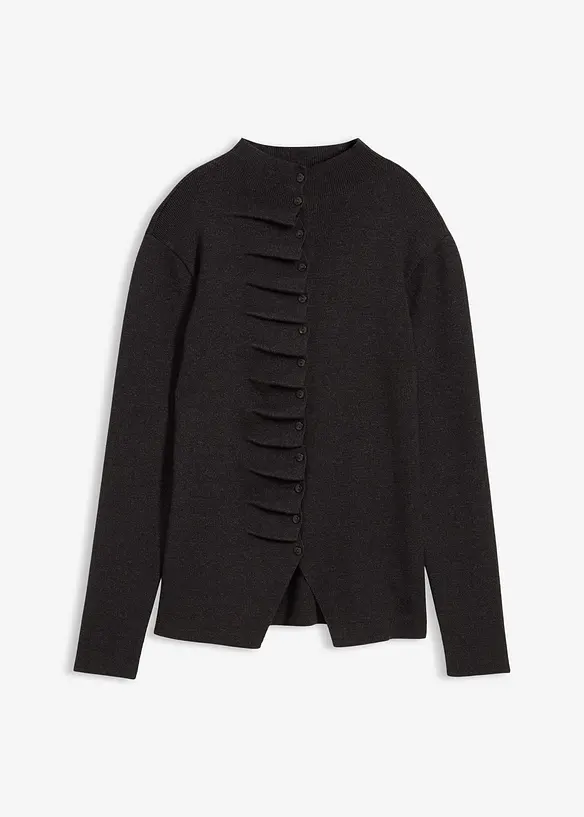 Feinstrickjacke aus softem Viskose-Mix in grau von vorne - bonprix Feinstrickjacke aus softem Viskose-Mix in grau von vorne - bonprix
