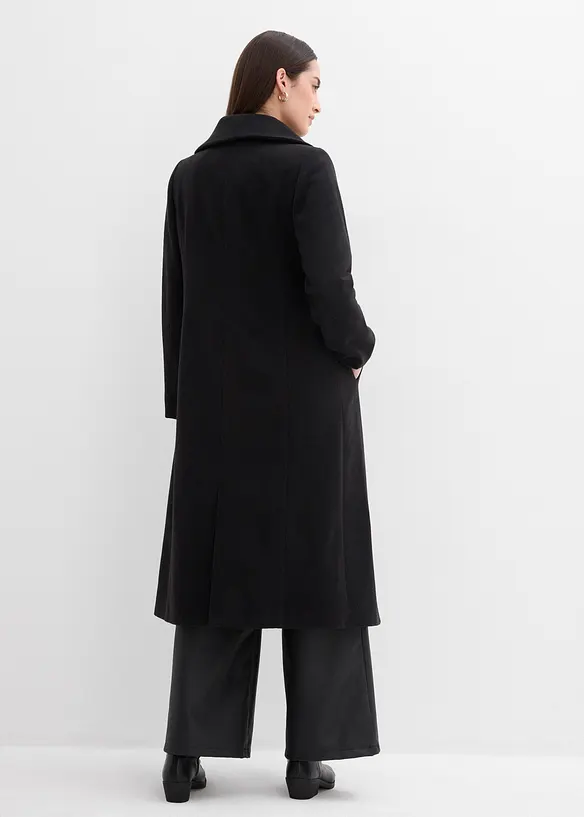 Mantel aus Wollimitat in schwarz von hinten (Totalaufnahme) - bonprix