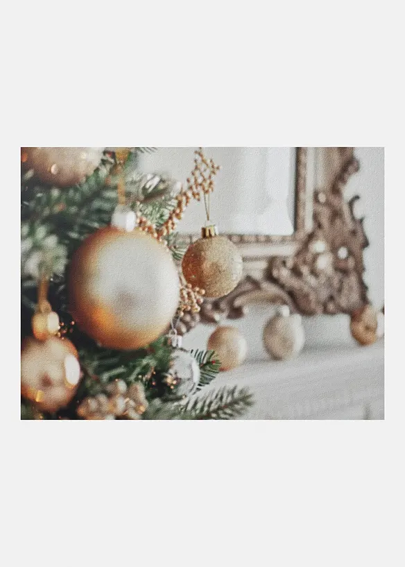 Fußmatte mit weihnachtlichem Motiv in beige von vorne - bonprix