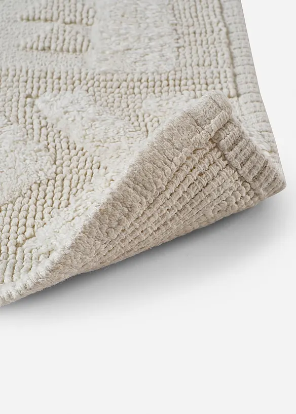 Badematte mit Hoch- Tief Struktur in beige Detailaufnahme vom Material - bonprix