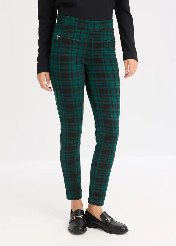 Jersey-Hose in grün von vorne - bonprix
