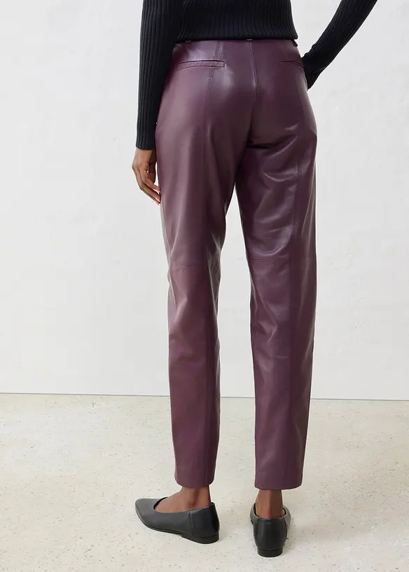 Lederhose aus Lammnappa in rot von hinten - bonprix