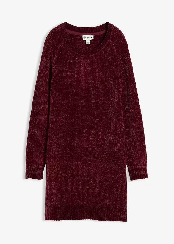 Oversize-Kleid in Strick in rot von vorne - bonprix