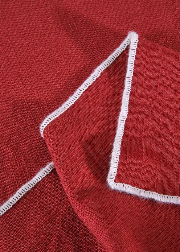 Tischdecke aus Bio-Baumwolle in rot (Detailaufnahme) - bonprix