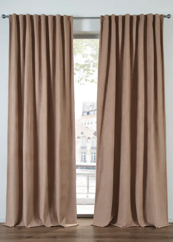 Thermo-Vorhang mit schwarzer Polar Fleece-Rückseite (1er Pack) in beige - bonprix