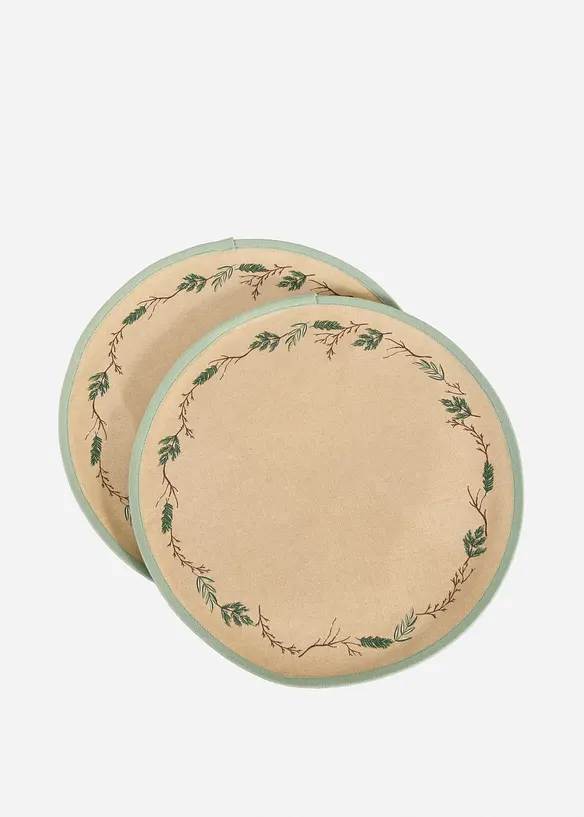 Tischsets aus Bio Baumwolle (2er Pack) in beige von vorne - bonprix