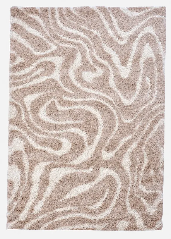 Hochflorteppich mit flauschiger Oberfläche in beige von vorne - bonprix