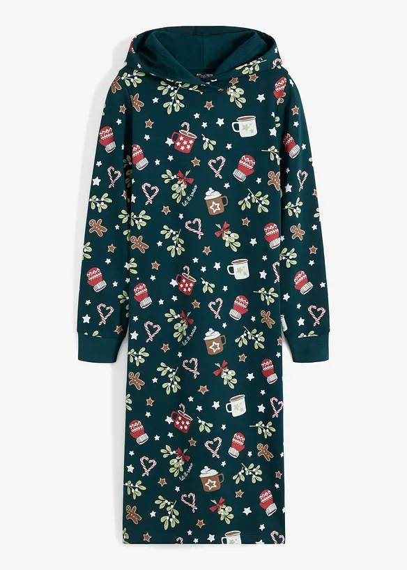 Sweatkleid aus Baumwoll-Mix in grün von vorne - bonprix Sweatkleid aus Baumwoll-Mix in grün von vorne - bonprix