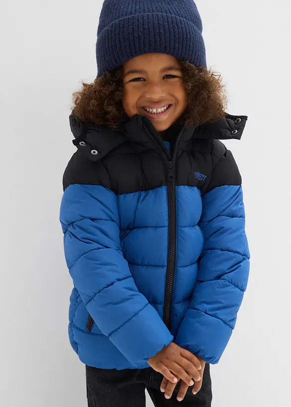 warm gefütterte Winter-Steppjacke, wasserabweisend in blau von vorne (im Anschnitt) - bonprix
