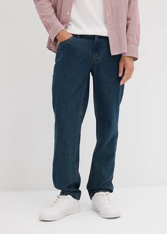 Regular-Fit-Jeans, Straight in blau von vorne - bonprix
