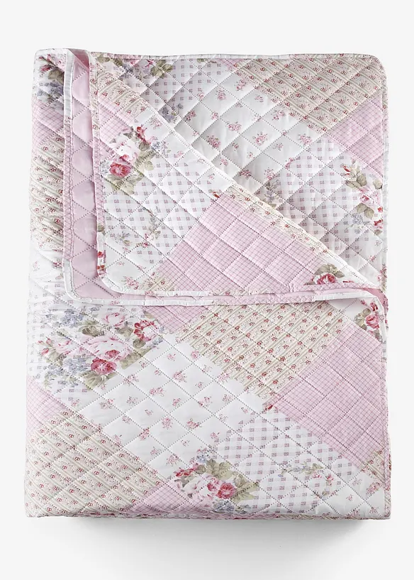 Tagesdecke mit Rosen in rosa von vorne - bonprix