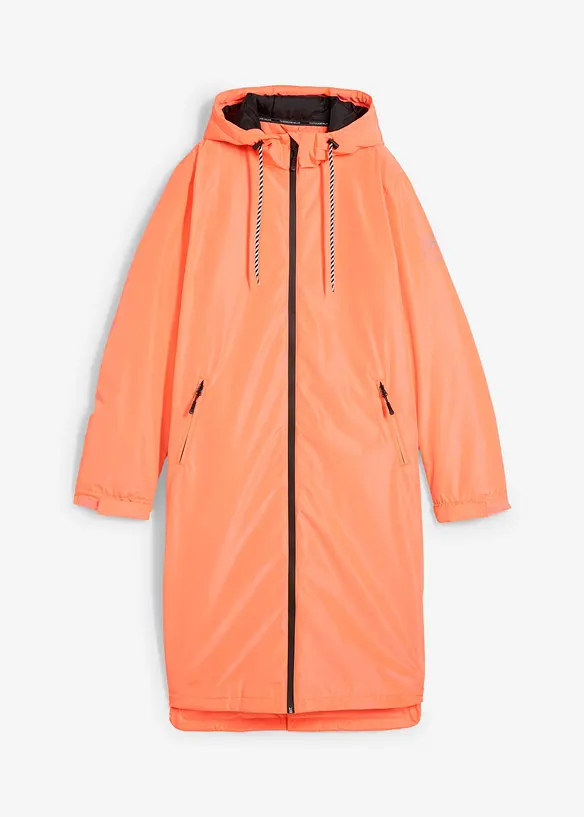 wasserdichter, wattierter Regenmantel in Midi-Länge in orange von vorne - bonprix wasserdichter, wattierter Regenmantel in Midi-Länge in orange von vorne - bonprix
