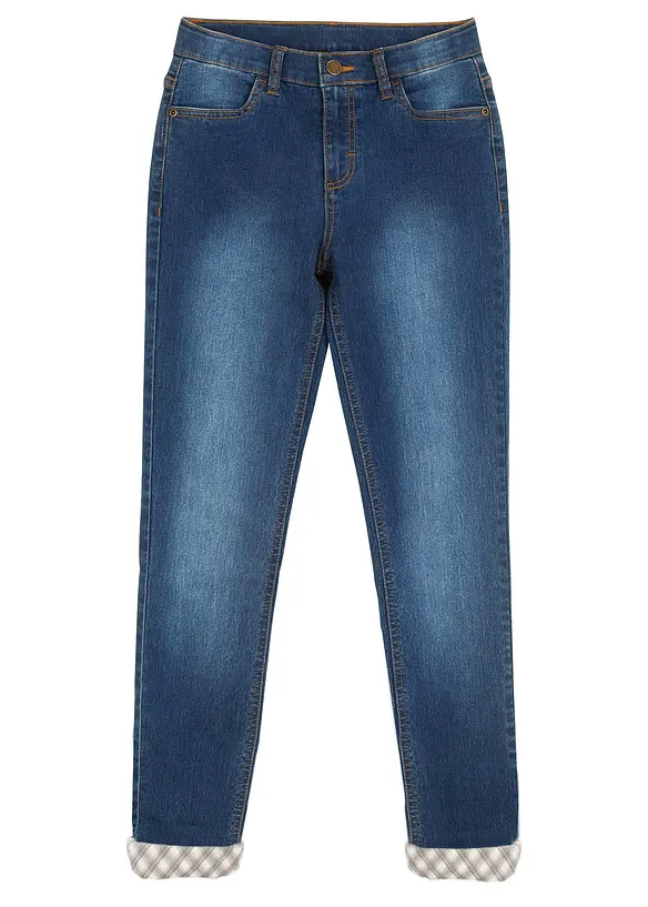 Thermojeans mit Flanellfutter in blau von vorne - bonprix