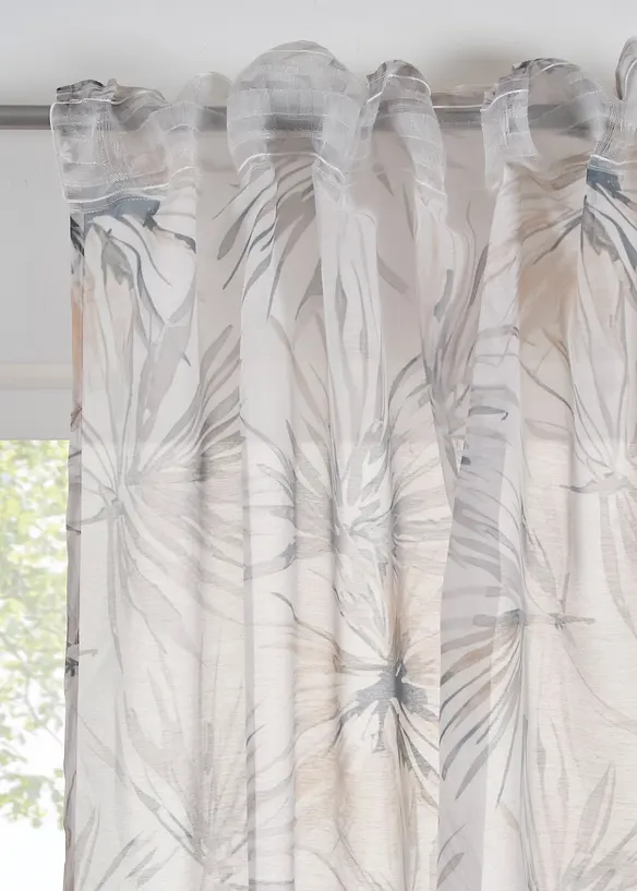 Gardine aus feiner Struktur (1er Pack) in beige - bonprix