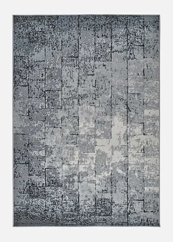 Teppich mit graphischer Musterung in grau von vorne - bonprix