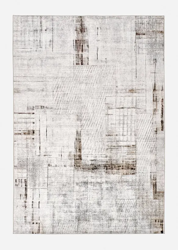 Teppich mit graphischer Musterung in grau von vorne - bonprix