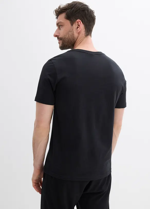 T-Shirt mit Weihnachtsmotiv aus reiner Bio-Baumwolle in schwarz von hinten (im Anschnitt) - bonprix