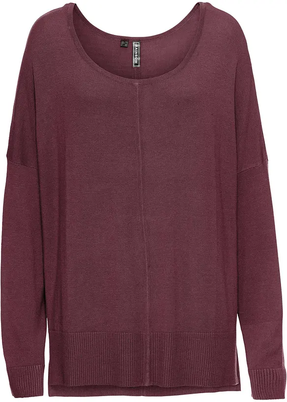 Oversize-Strickpullover in rot von vorne - bonprix