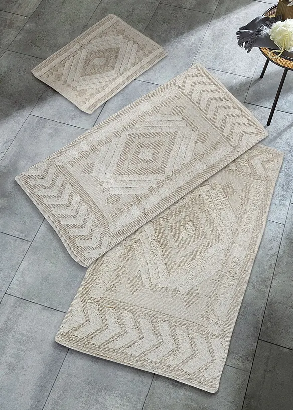 Badematte mit Hoch- Tief Struktur in beige - bonprix