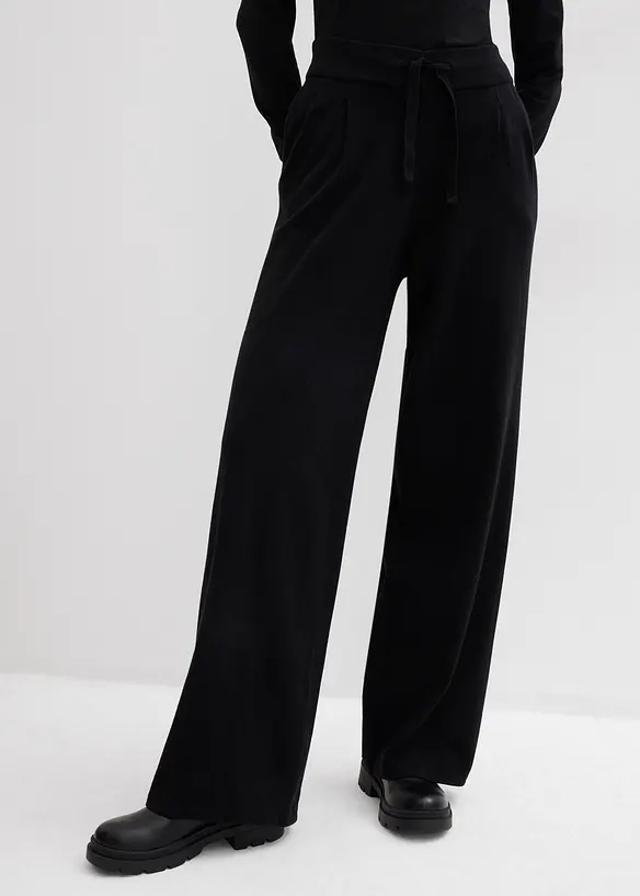 Strick-Hose aus weichem Kaschmir-Mix in schwarz von vorne - bonprix Strick-Hose aus weichem Kaschmir-Mix in schwarz von vorne - bonprix