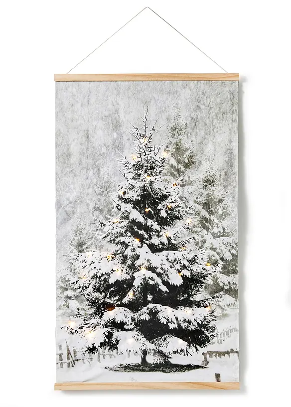 LED-Leinwandbild mit Tannenbaum-Design in grün (Detailaufnahme) - bonprix