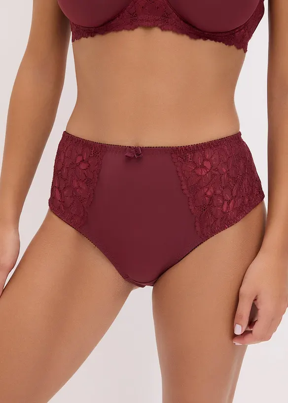 Maxislip mit zarter Spitze (2er Pack) in rot von vorne - bonprix
