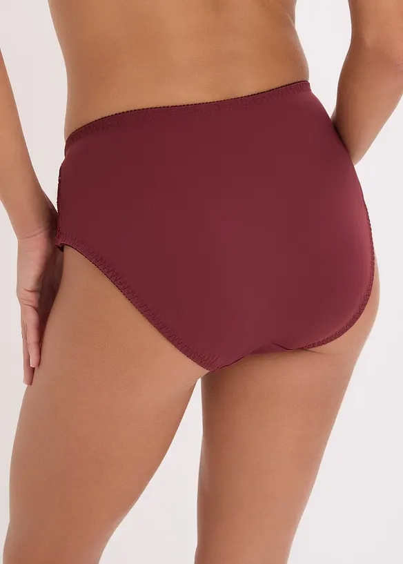 Maxislip mit zarter Spitze (2er Pack) in rot von hinten - bonprix