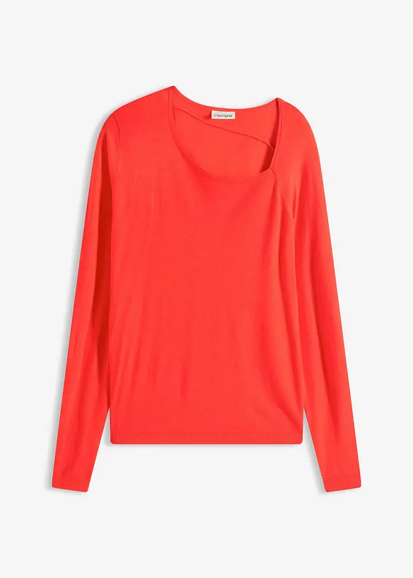 Pullover aus fließendem Viskose-Mix in rot von vorne - bonprix