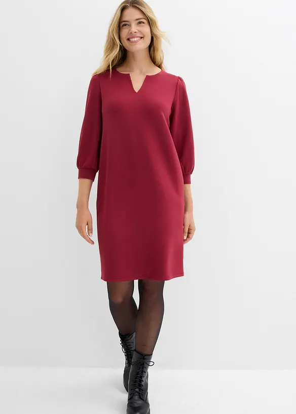 Kleid aus fließendem Viskose-Mix in rot von vorne (Totalaufnahme) - bonprix