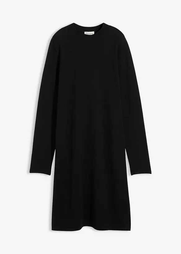 Strickkleid in A-Linie in schwarz von vorne - bonprix Strickkleid in A-Linie in schwarz von vorne - bonprix