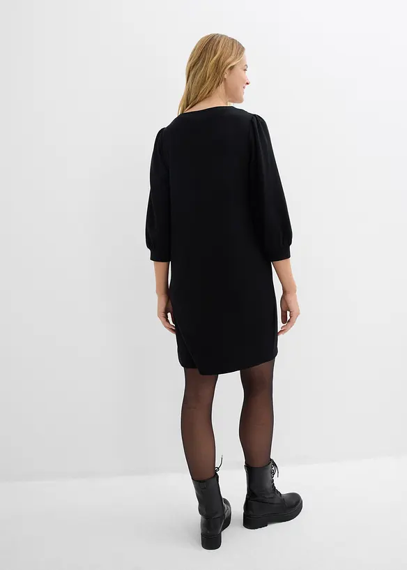 Kleid aus fließendem Viskose-Mix in schwarz von hinten (Totalaufnahme) - bonprix Kleid aus fließendem Viskose-Mix in schwarz von hinten (Totalaufnahme) - bonprix