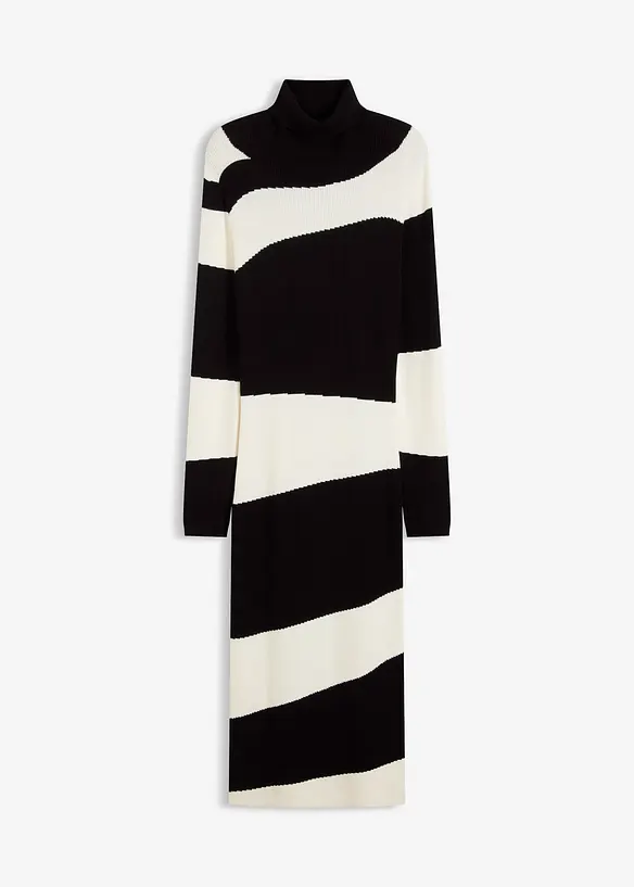 Strickkleid in schwarz von vorne - bonprix