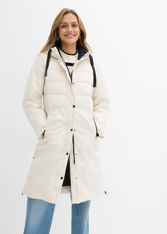 Steppmantel in beige von vorne (Totalaufnahme) - bonprix