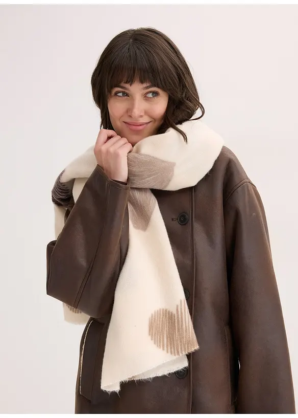 Schal in beige von vorne (im Anschnitt) - bonprix