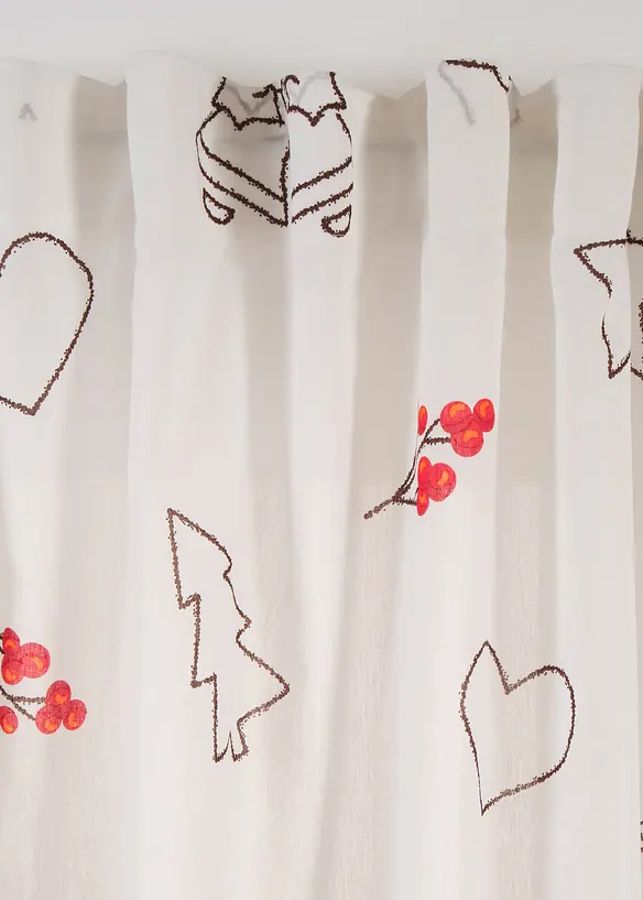 Halbtransparenter Vorhang aus recyceltem Polyester (1er Pack) in weiß - bonprix
