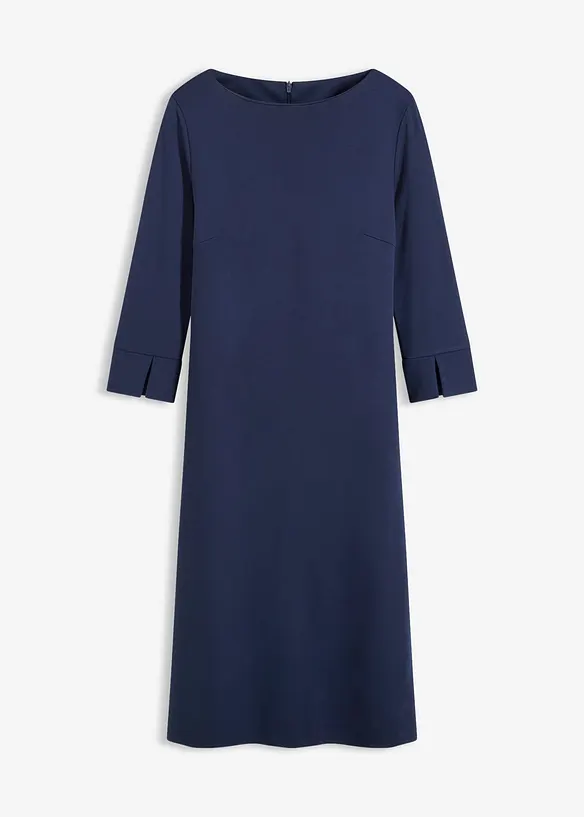 Kleid aus Punto di Roma in blau von vorne - bonprix Kleid aus Punto di Roma in blau von vorne - bonprix