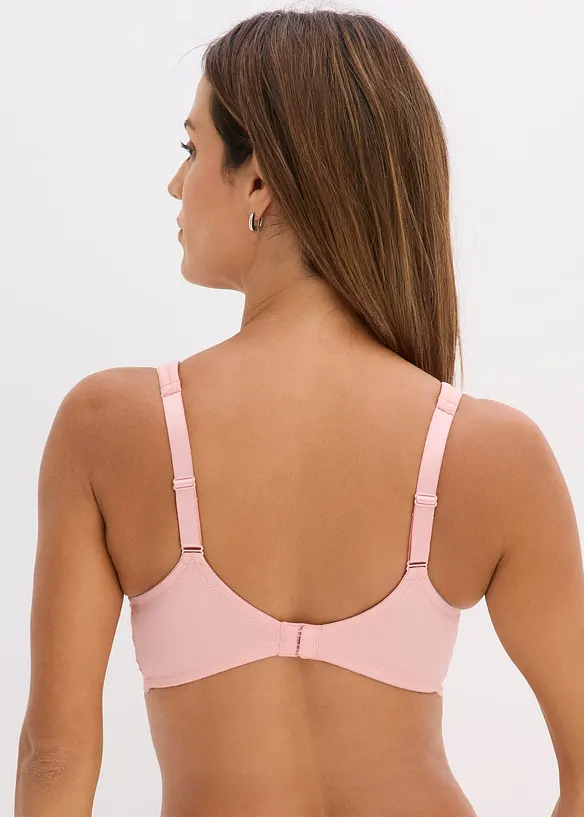 T-Shirt-BH mit gepolsterten Trägern in rosa von hinten (im Anschnitt) - bonprix