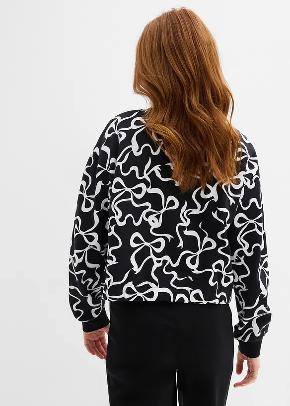 Sweatshirt aus reiner Bio-Baumwolle in schwarz von hinten (im Anschnitt) - bonprix