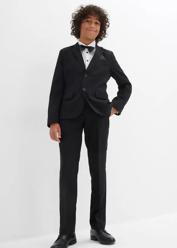 Anzug (2tlg. Set) in Regular Fit in schwarz von vorne (Totalaufnahme) - bonprix