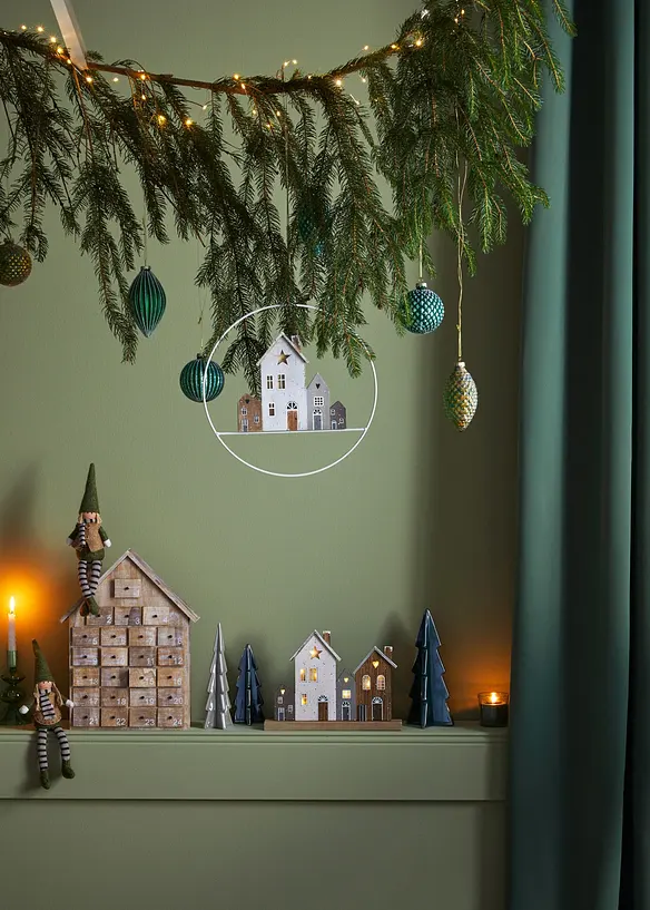 LED-Hängedeko Häuser in beige (Ambiente) - bonprix